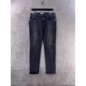 Moussy Vintage Howa Jeans Womens Size 28x29 Black Distressed Skinny Denim